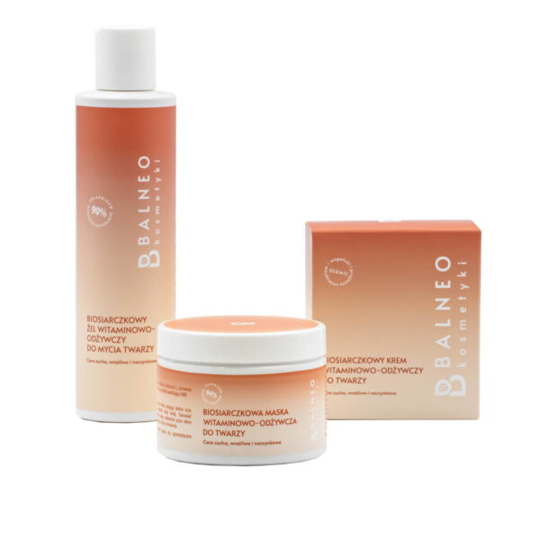 Balneokosmetyki Complete Vitamin Skincare Set- Cleanser, Mask & Face Cream Vegan
