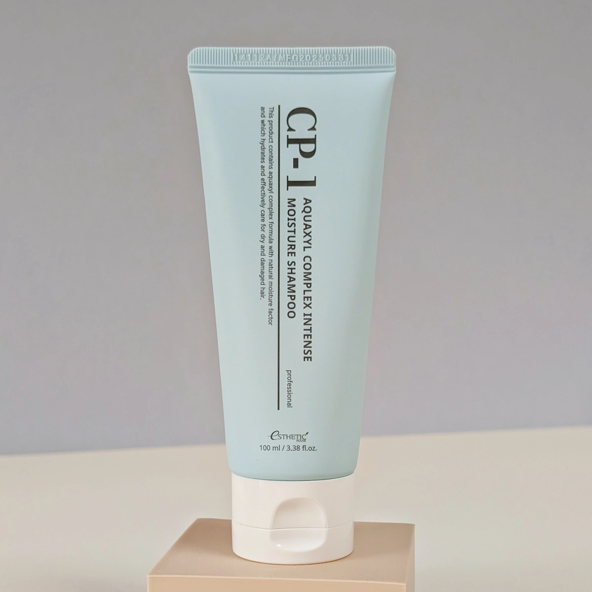 CP-1 Aquaxyl Complex Intense Moisture Shampoo 100ml Korean hydrating shampoo on neutral background